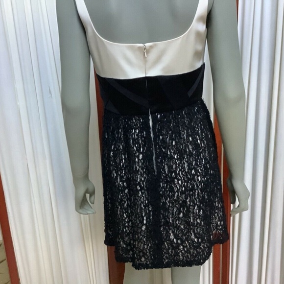 Jay Godfrey Womans Mini Dress White Silk Black Embroidery Size 8 - Picture 6 of 11